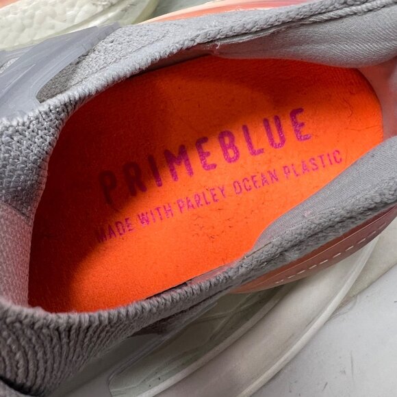 Adidas Ultraboost 21 Running Shoes Women Size 8 Gray Screaming Orange Athleisure - Picture 8 of 10